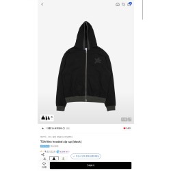 TCM line hooded zip-up (black)